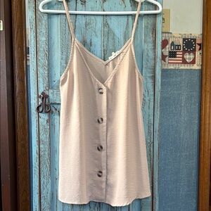 Women's Beige Button-Down Top